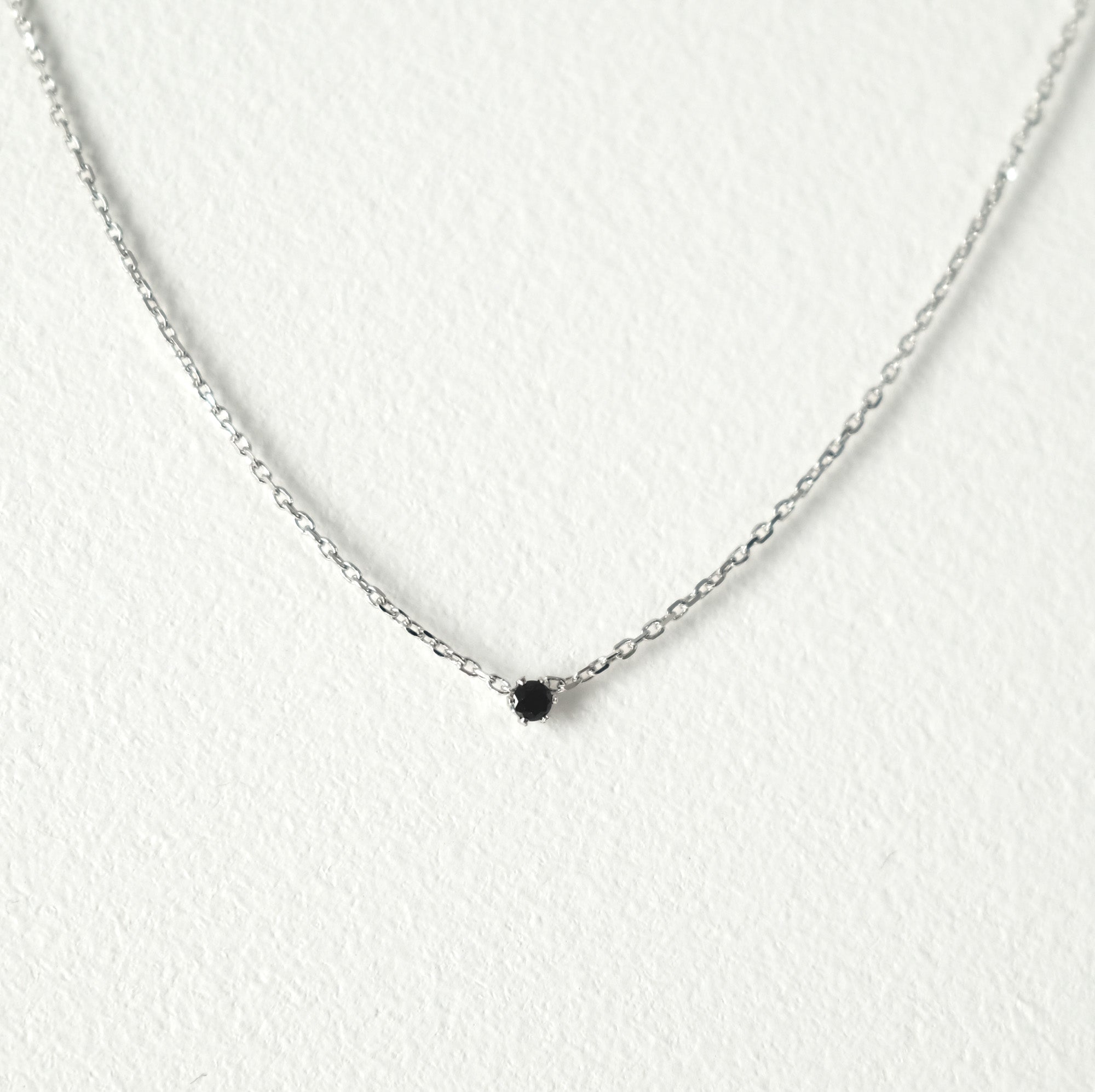 Petite Black Crystal Necklace 2mm