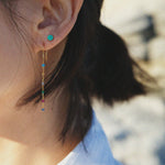 Rainbow hook earrings featuring colourful stones in an elegant chain drop style for vibrant, stylish accessories.