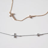 Double Crystal Cross Bracelet
