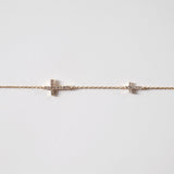 Double Crystal Cross Bracelet