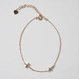 Double Crystal Cross Bracelet