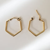 Double Lined Hexagon Hoops