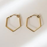 Double Lined Hexagon Hoops