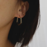 Double Lined Hexagon Hoops