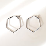 Double Lined Hexagon Hoops