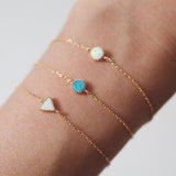 Little Triangle White Opal Bracelet