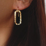 Signet Oval Circle Earrings